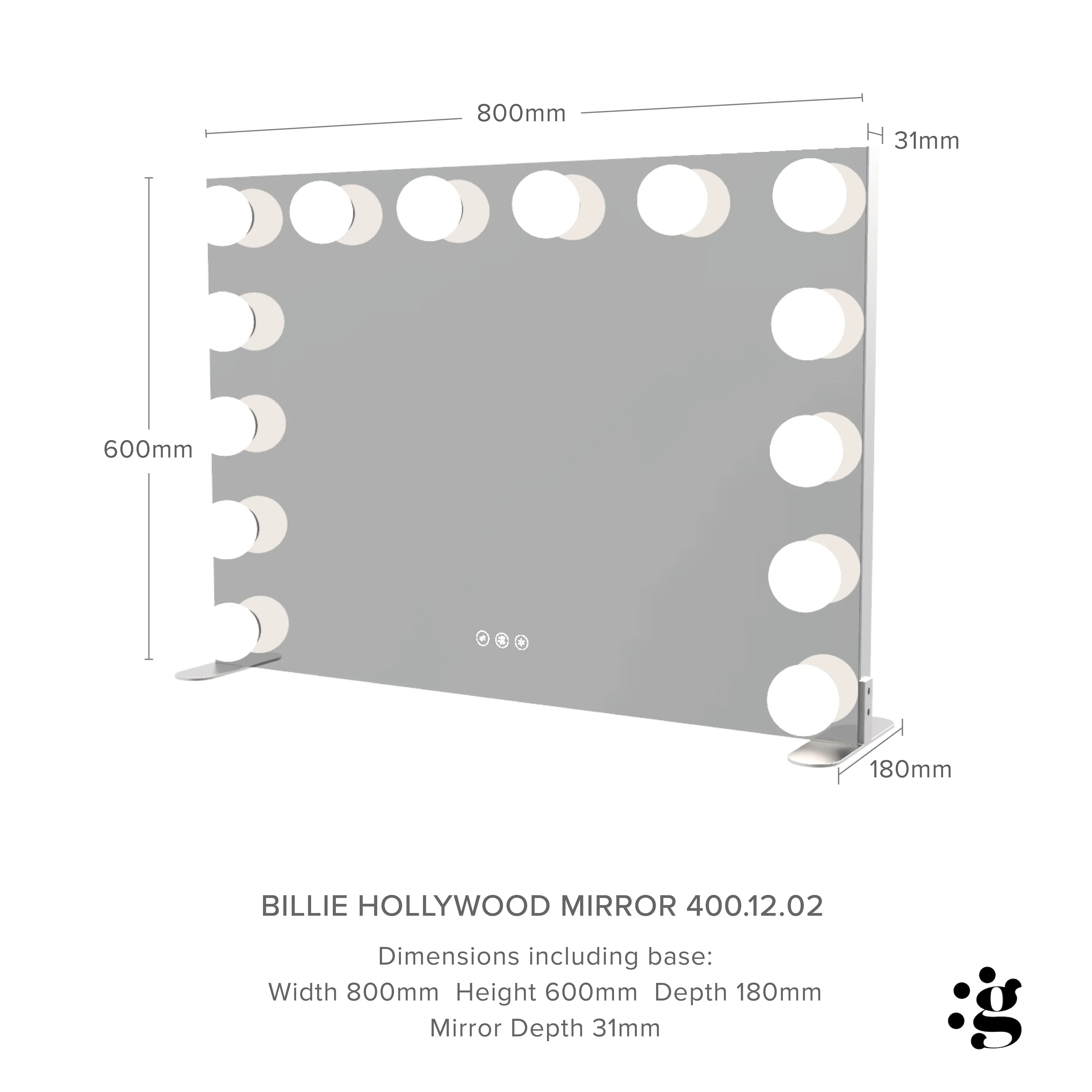 Billie Hollywood Mirror with LED Lights - Image 22