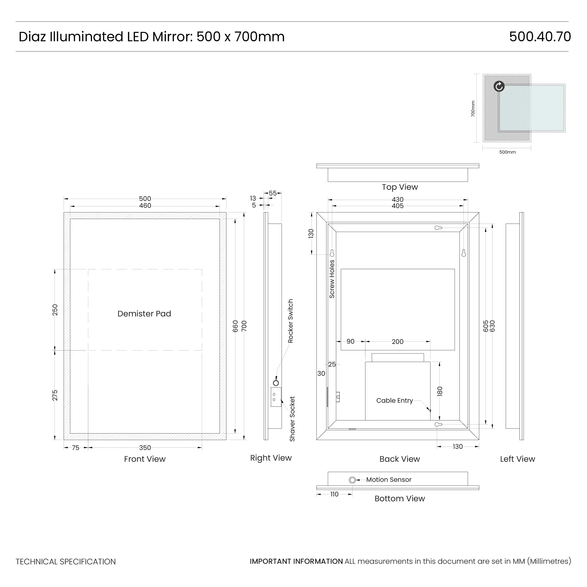 Diaz LED Bathroom Mirror - Image 13