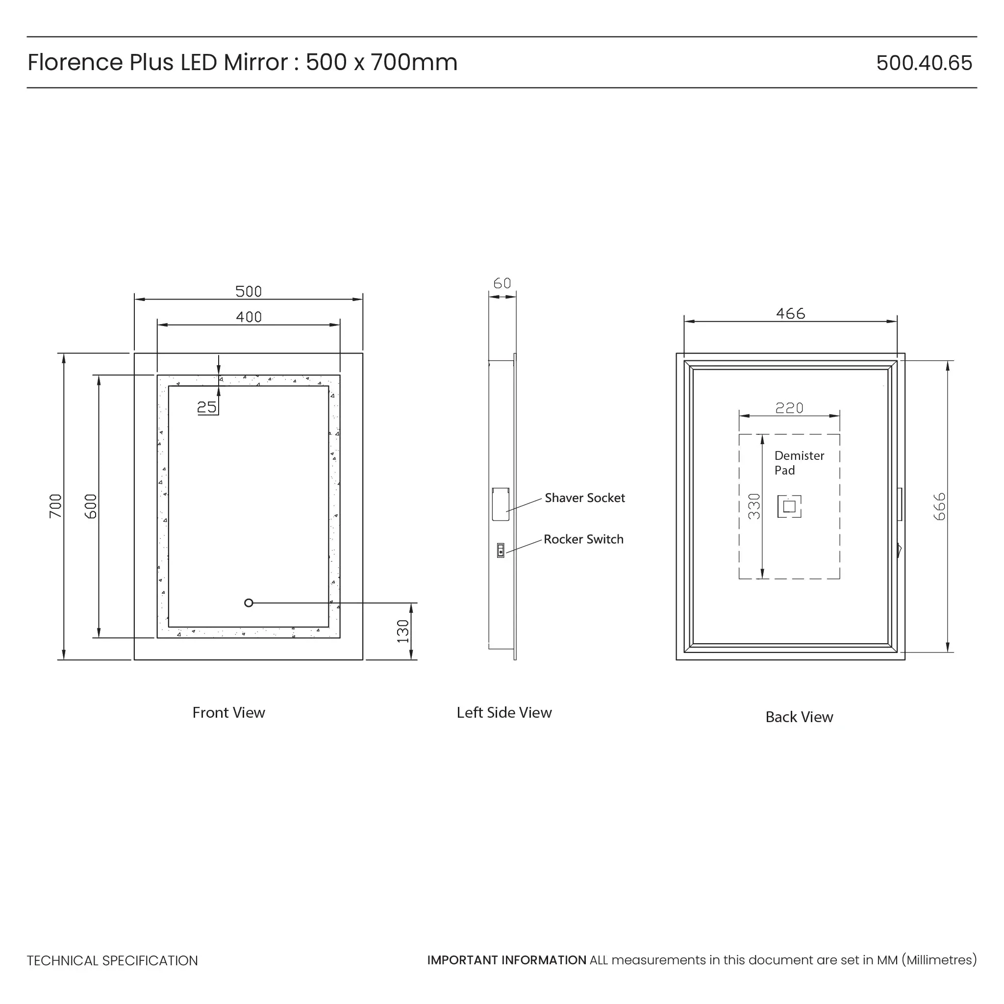 Florence Plus LED Bathroom Mirror - Image 10
