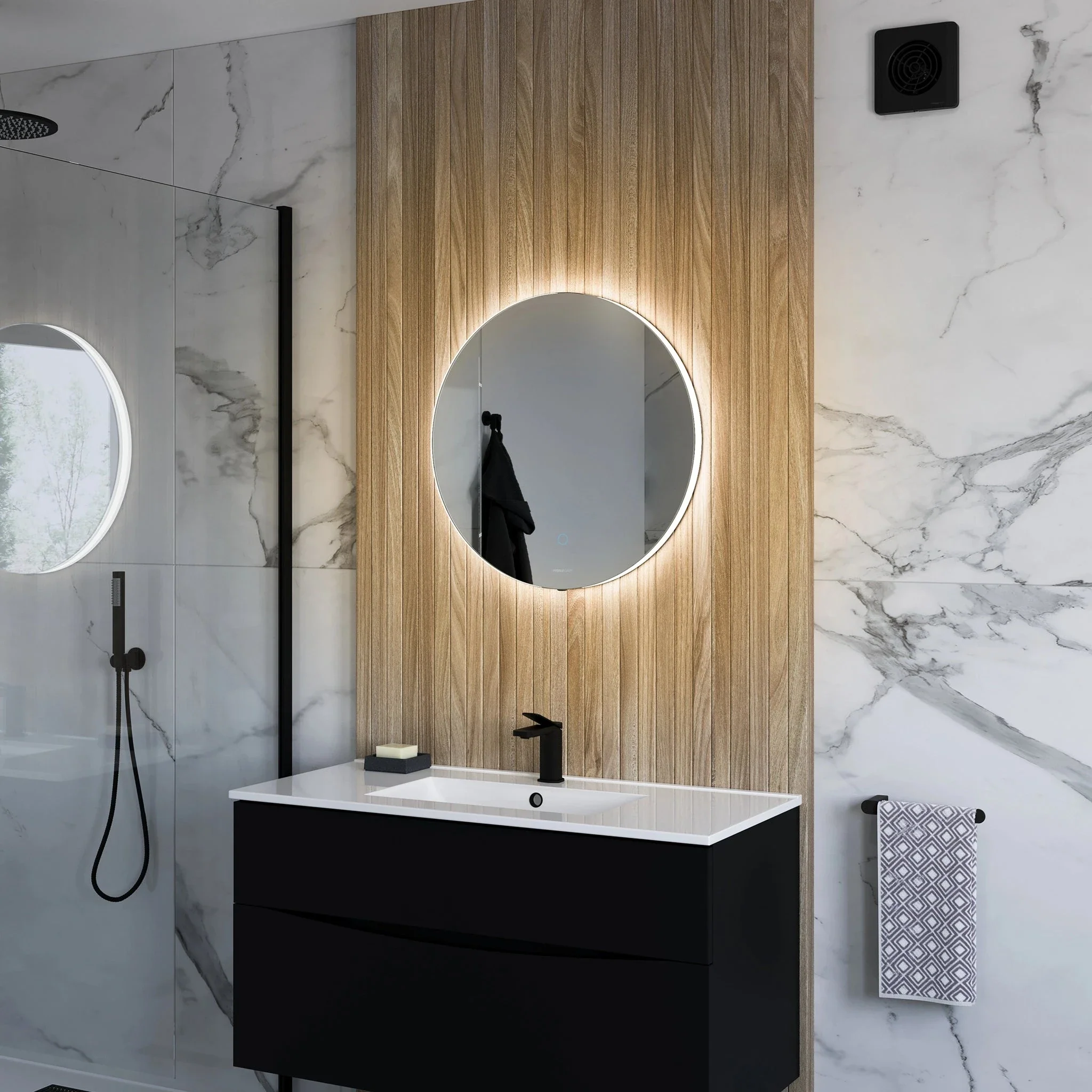 Halo Round LED Bathroom Mirror - Image 5