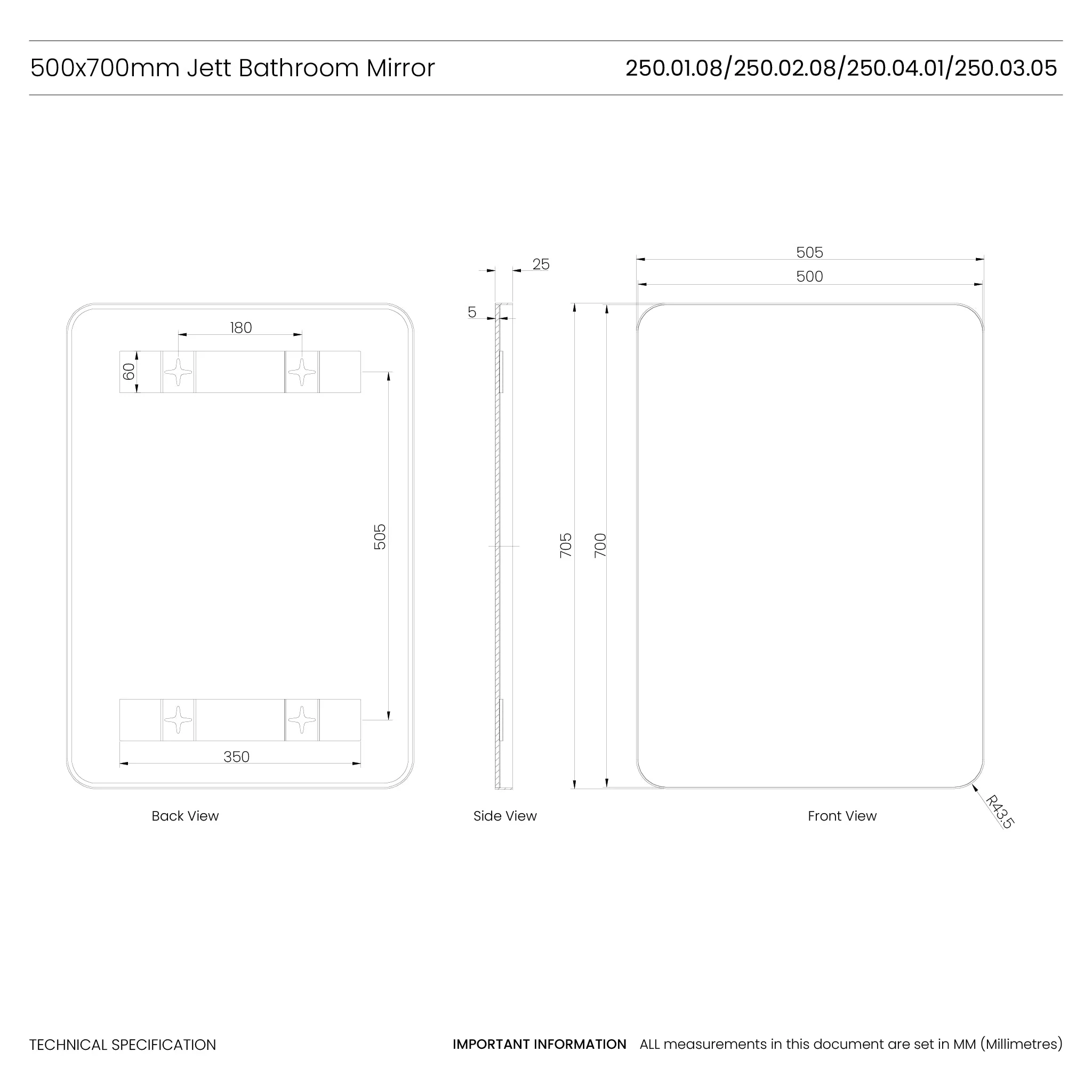 Jett Slim Frame Mirror - Image 48