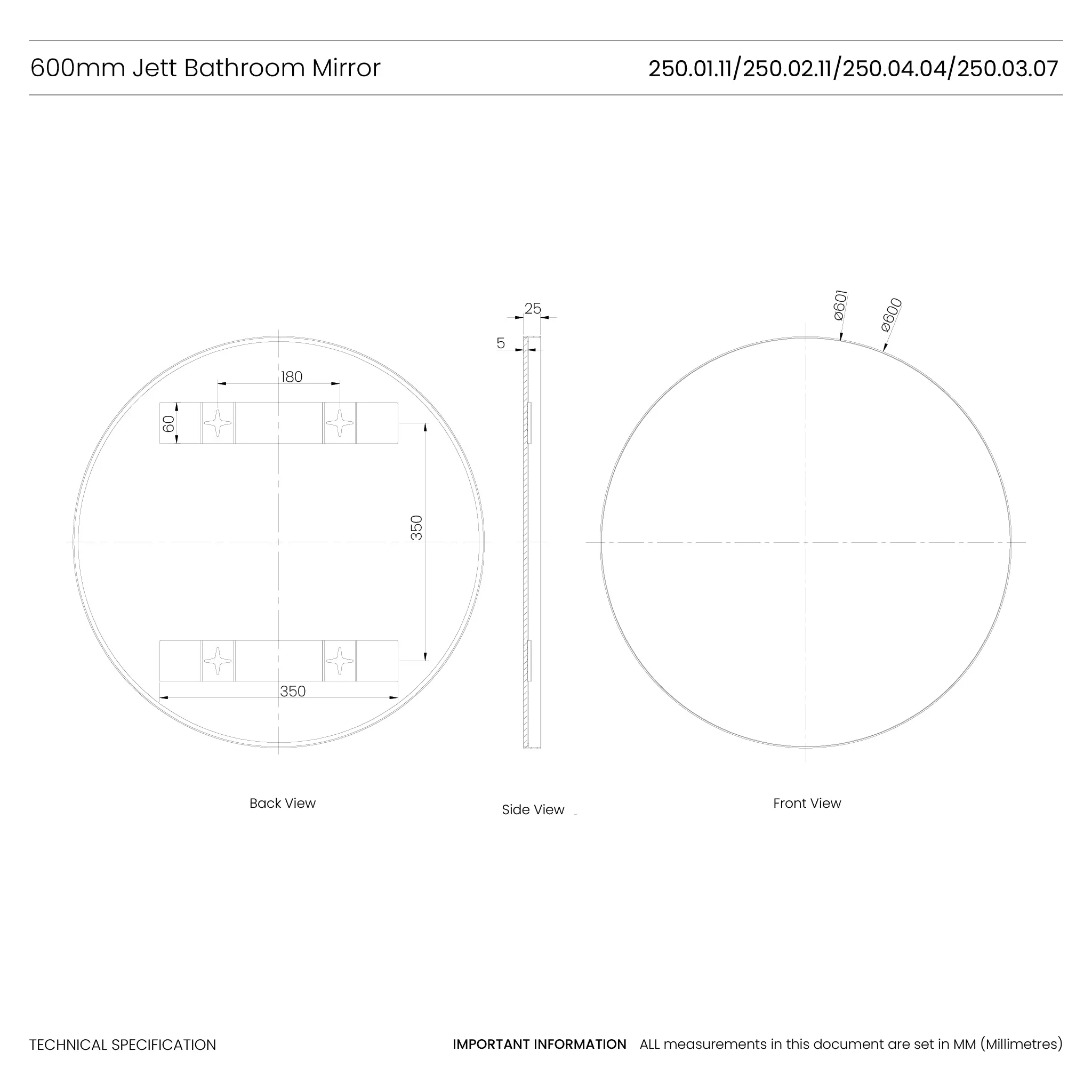 Jett Round Slim Frame Mirror - Image 30