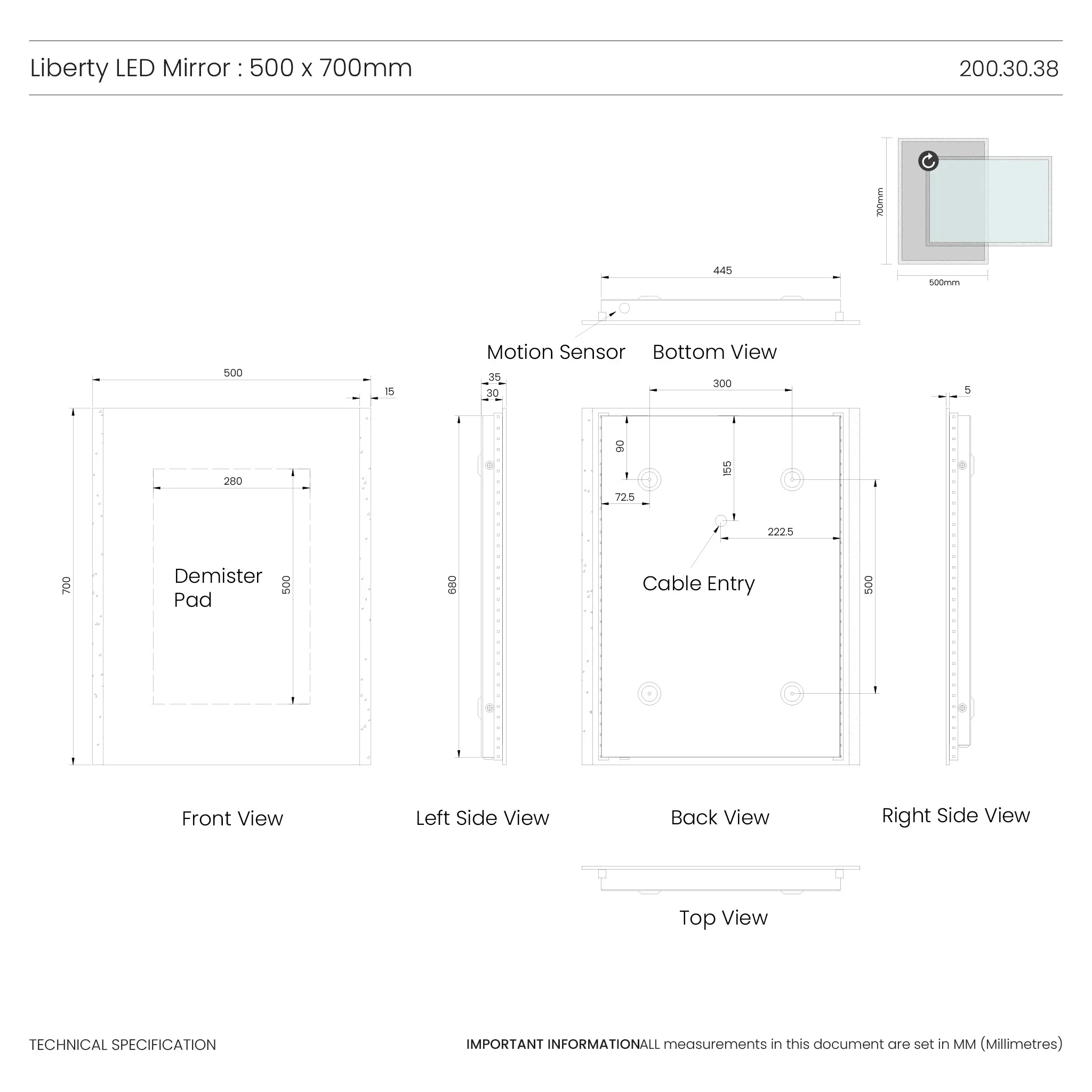 Liberty LED Bathroom Mirror - Image 7