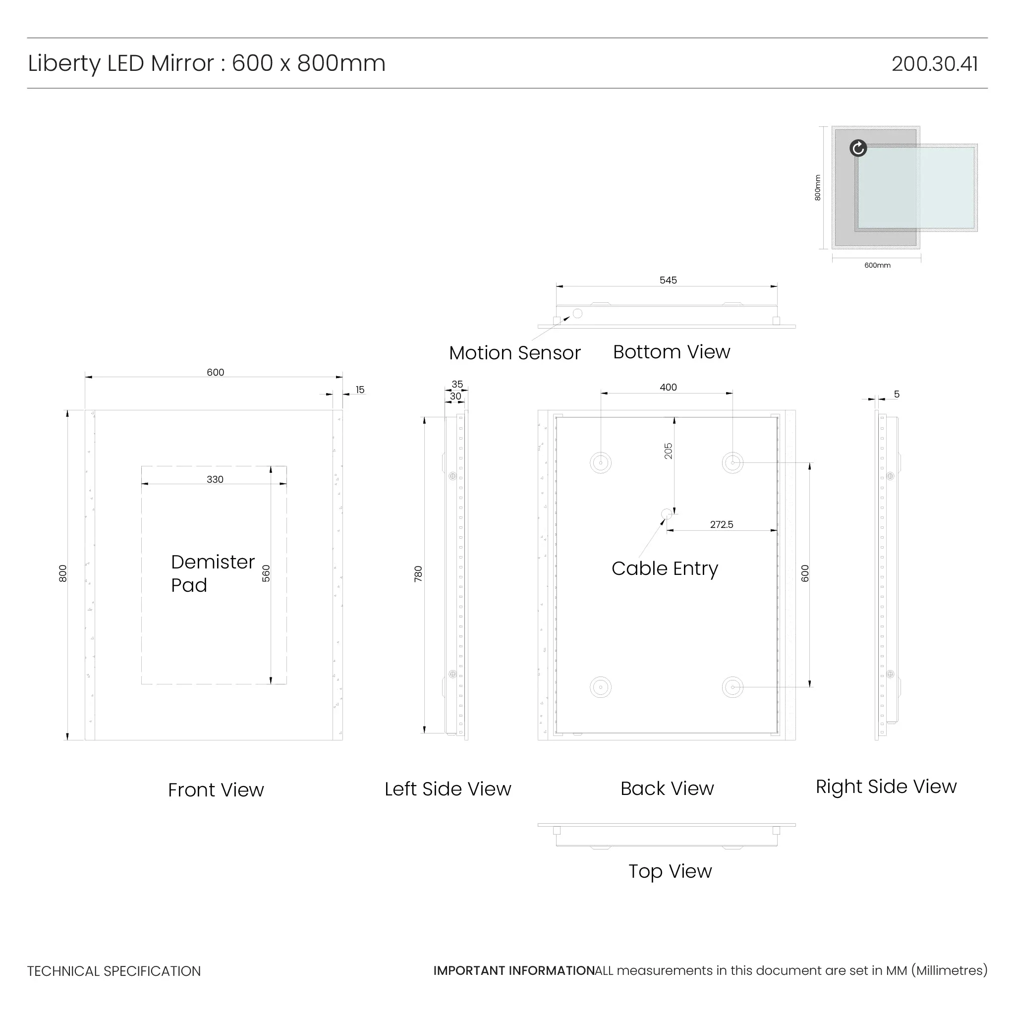 Liberty LED Bathroom Mirror - Image 9