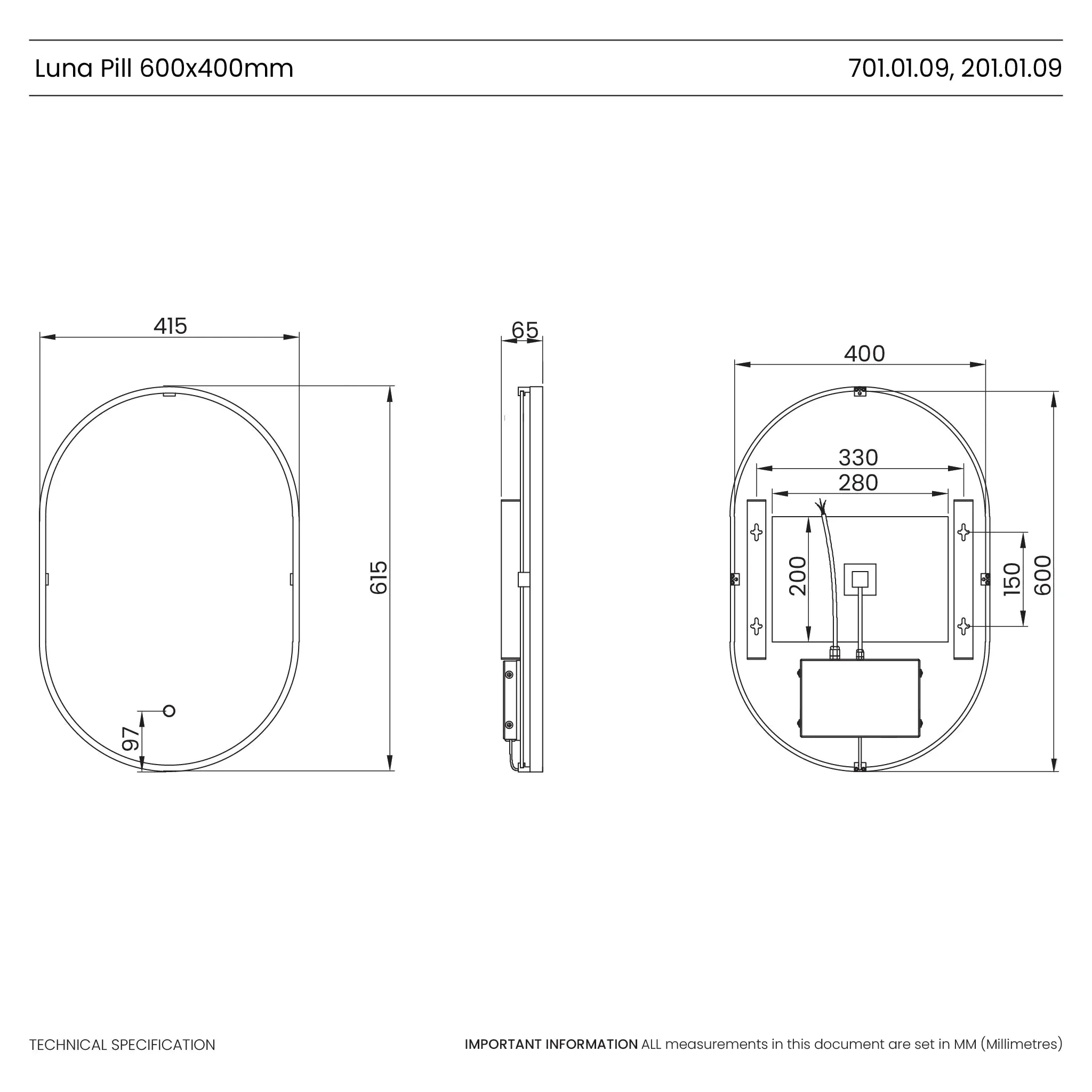Luna Pill-Shaped LED Bathroom Mirror - Image 21