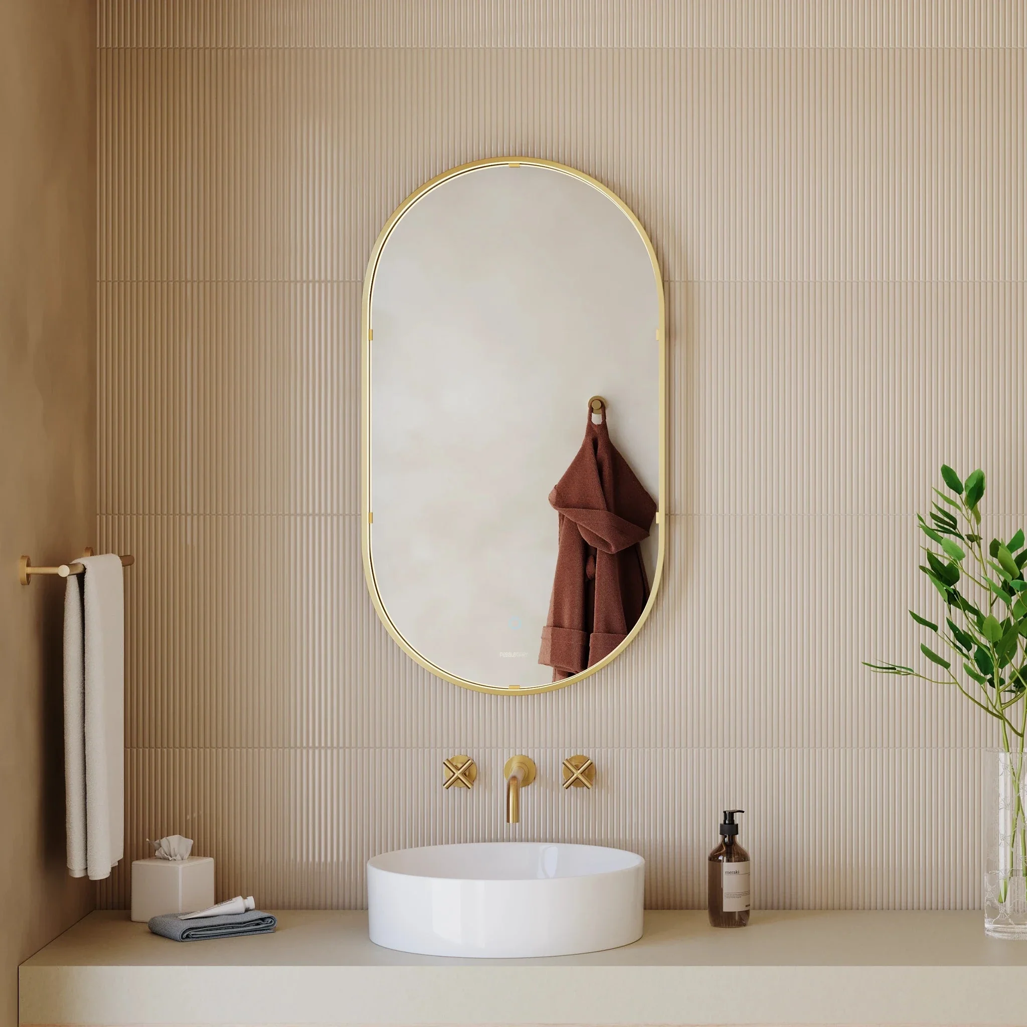 Luna Pill-Shaped LED Bathroom Mirror - Image 9