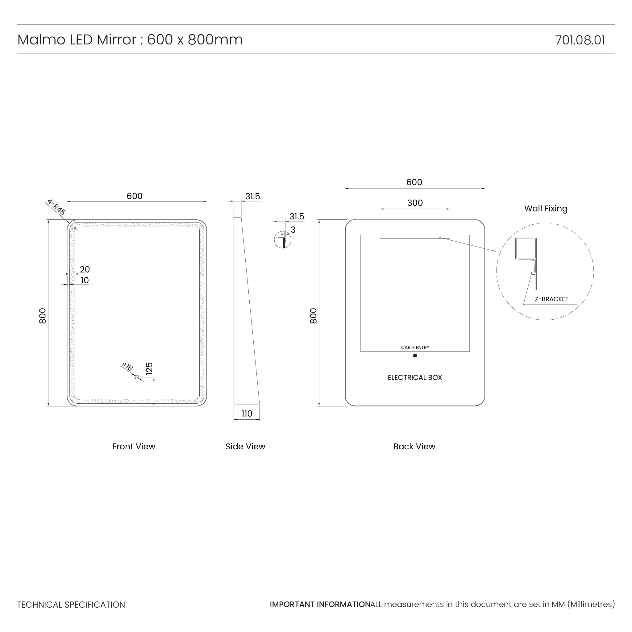 Malmo LED Bathroom Mirror - Image 10