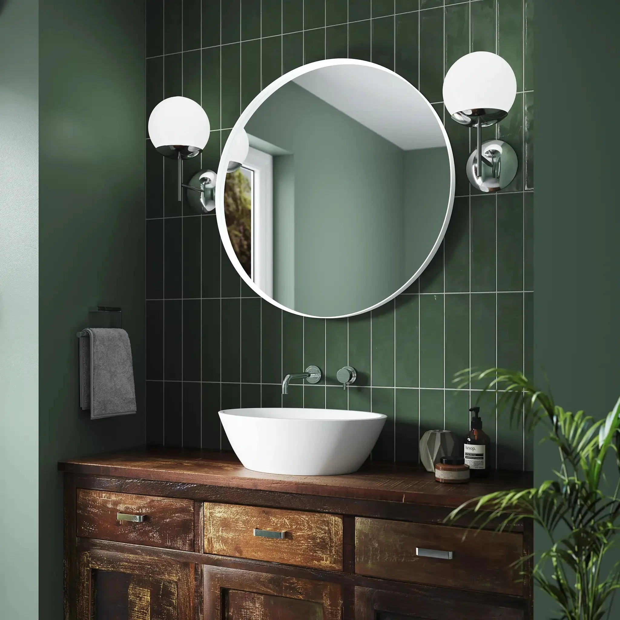 Onyx Round Deep Frame Mirror - Image 3