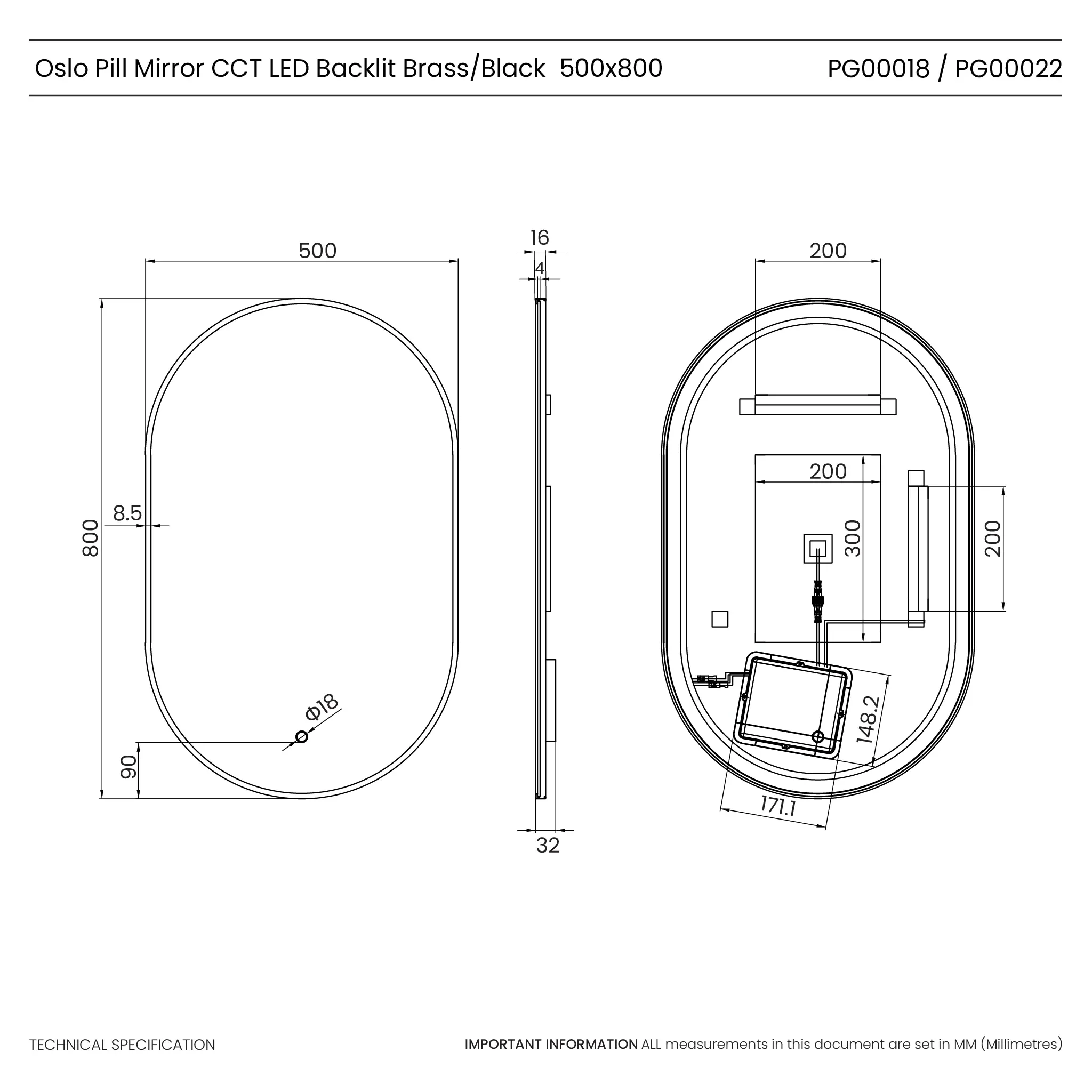 Oslo Pill-Shaped LED Bathroom Mirror - Image 11
