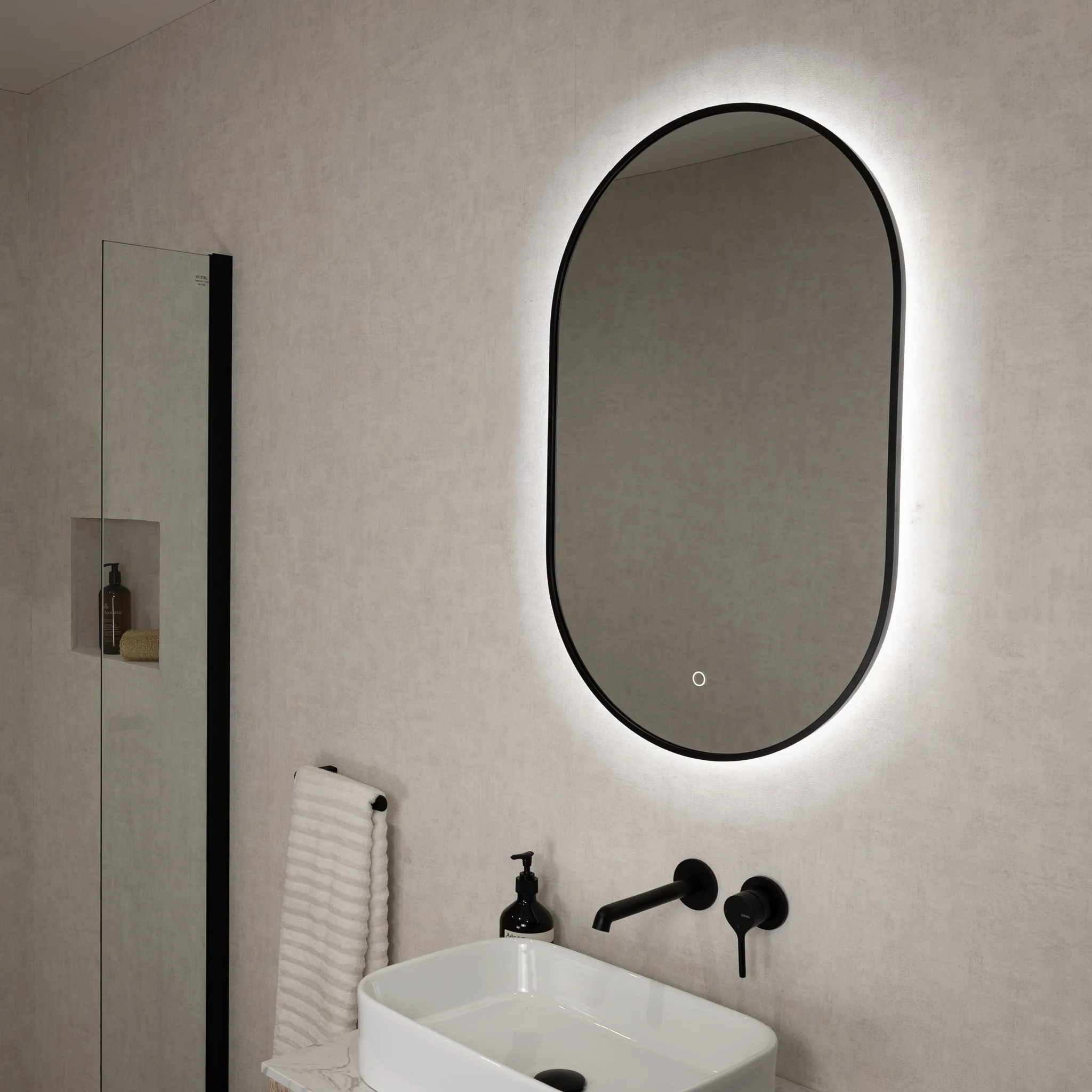 Oslo Pill-Shaped LED Bathroom Mirror - Image 12